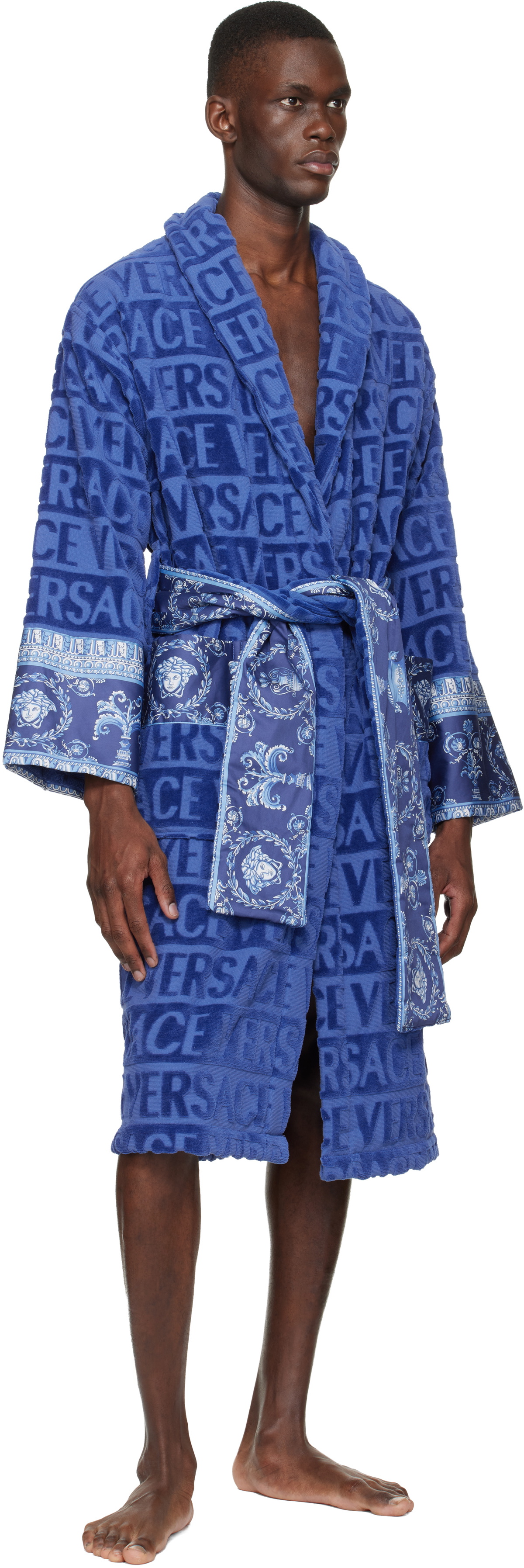 Versace Blue 'I Heart Baroque' Bathrobe
