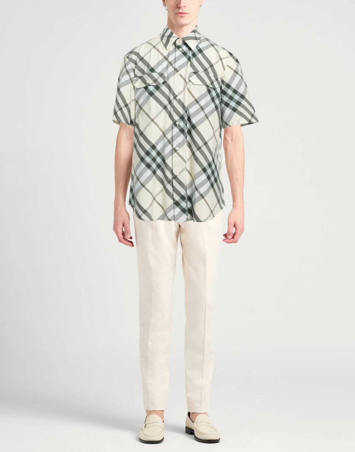Burberry Mens Shirt Dark in Green