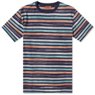 Missoni Men's Small Zig Zag T-Shirt in Blue/White/Orange