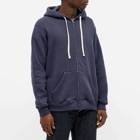 The Real McCoy's Men's 10oz Loopwheel Zip Hoody in Navy