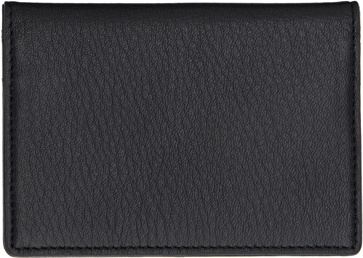 YOHJI YAMAMOTO Black Leather Bifold Card Holder