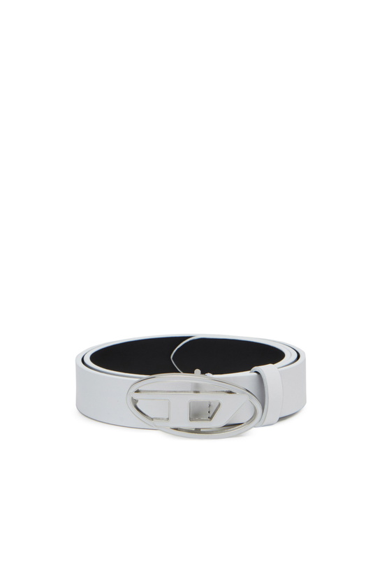 Photo: Diesel 2.4cm leather belt with enamelled Oval D buckle - Belts Womens in White