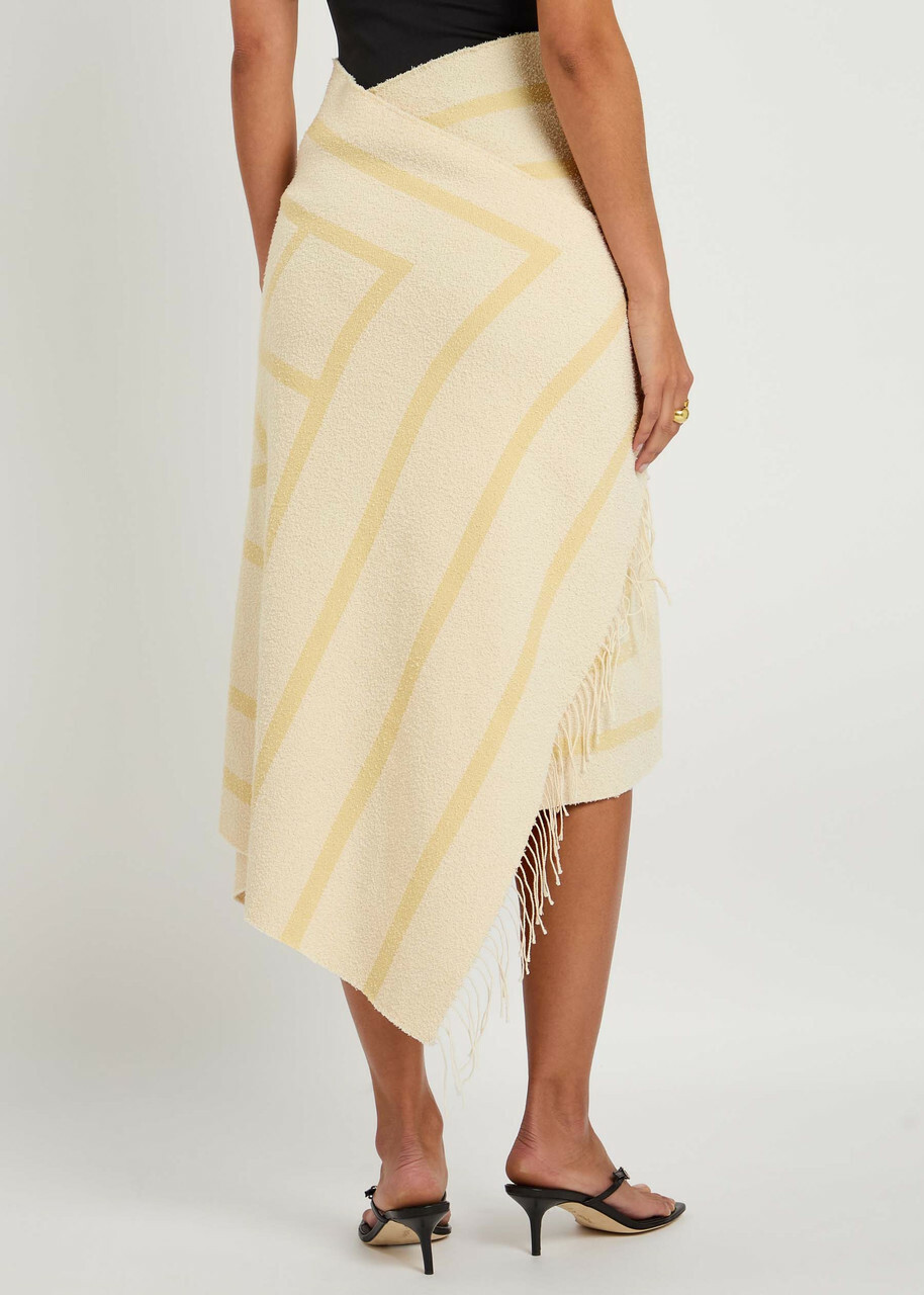 Toteme Monogram-jacquard Cotton-blend Sarong - Ecru - One
