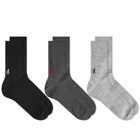 Gramicci Men's Basic Crew Socks - 3-Pack in Multi