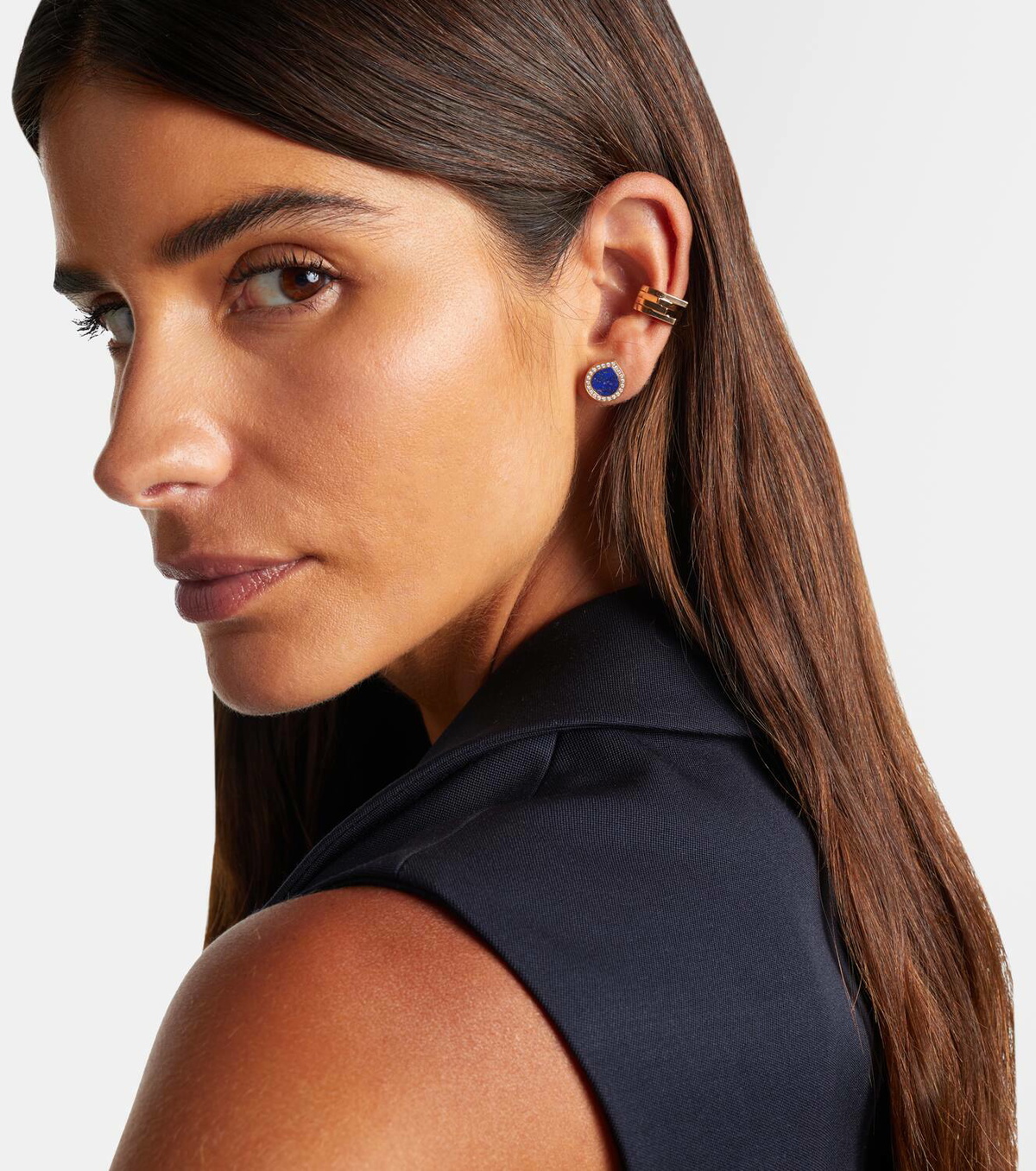 Repossi Antifer 18kt gold stud earrings with lapis lazuli and diamonds