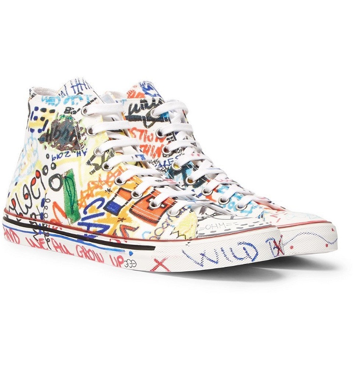 Photo: Vetements - Printed Canvas High-Top Sneakers - Men - White