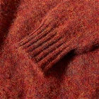 Jamieson's of Shetland Men's Brushed Crew Knit in Paprika