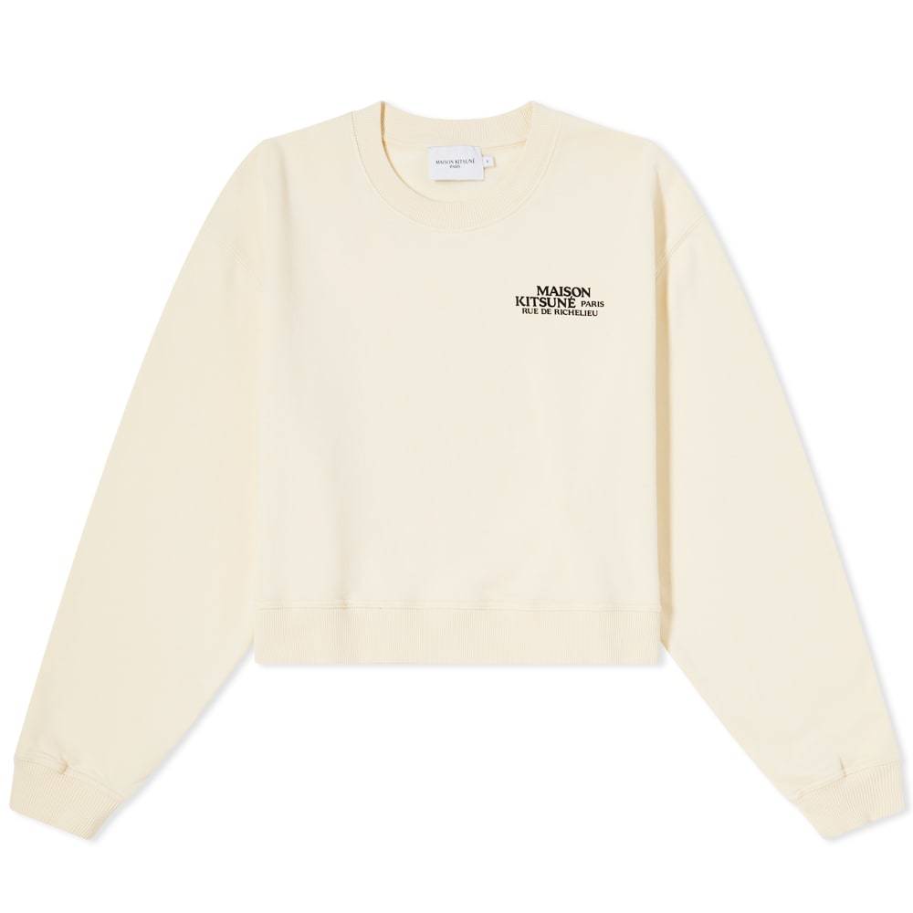 Maison Kitsuné Rue De Richelieu Cropped Crew Sweat Maison Kitsune