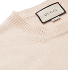 Gucci - Slim-Fit Logo-Appliquéd Intarsia Wool Sweater - Ecru