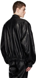 Situationist Black YASPIS Edition Faux-Leather Bomber Jacket