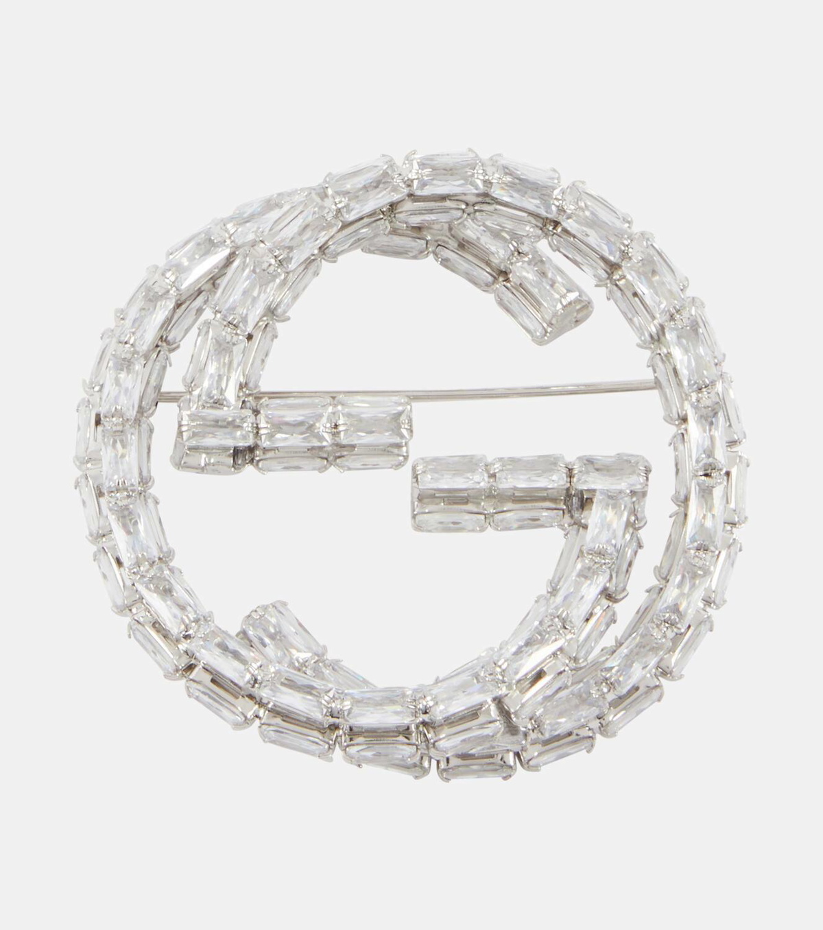 Gucci Interlocking G crystal-embellished brooch Gucci