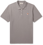 Maison Kitsuné - Logo-Appliquéd Cotton-Piqué Polo Shirt - Gray