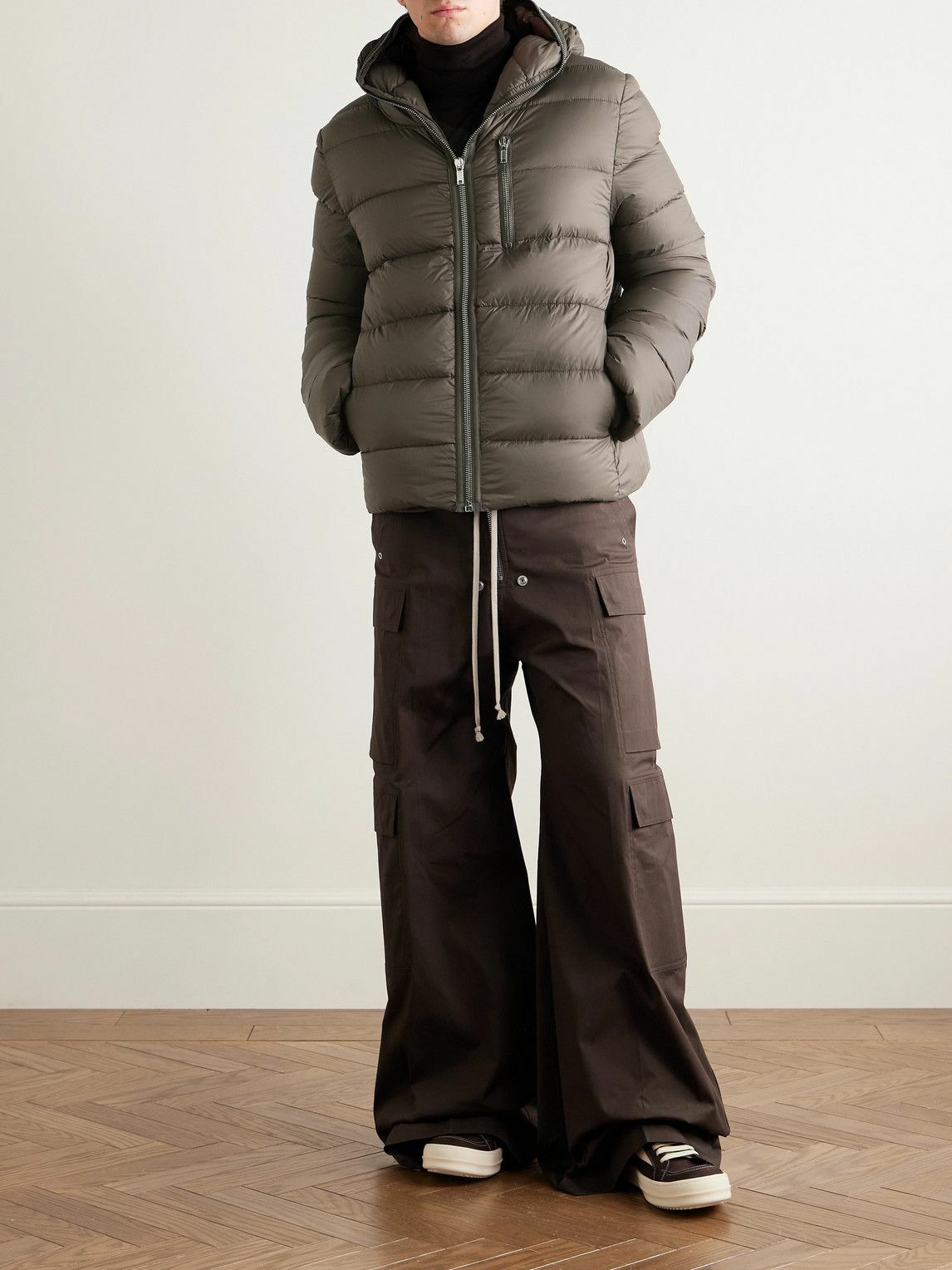 Rick Owens - Slim-Fit Quilted Shell Down Hooded Jacket - Brown