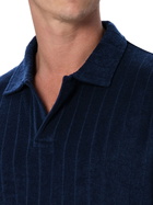 MC2 Saint Barth Man Ribbed Blue Terry Polo Shirt Jeremy
