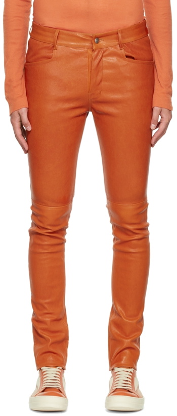 Photo: Rick Owens Orange Tyrone Leather Pants