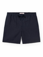 Orlebar Brown - Alex Straight-Leg Linen Drawstring Shorts - Blue