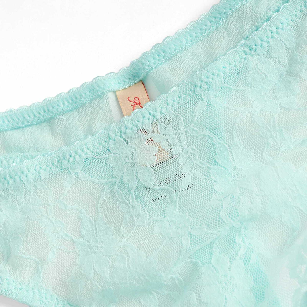 Fruity Booty Women's All Over Lace Thong in Ice Blue