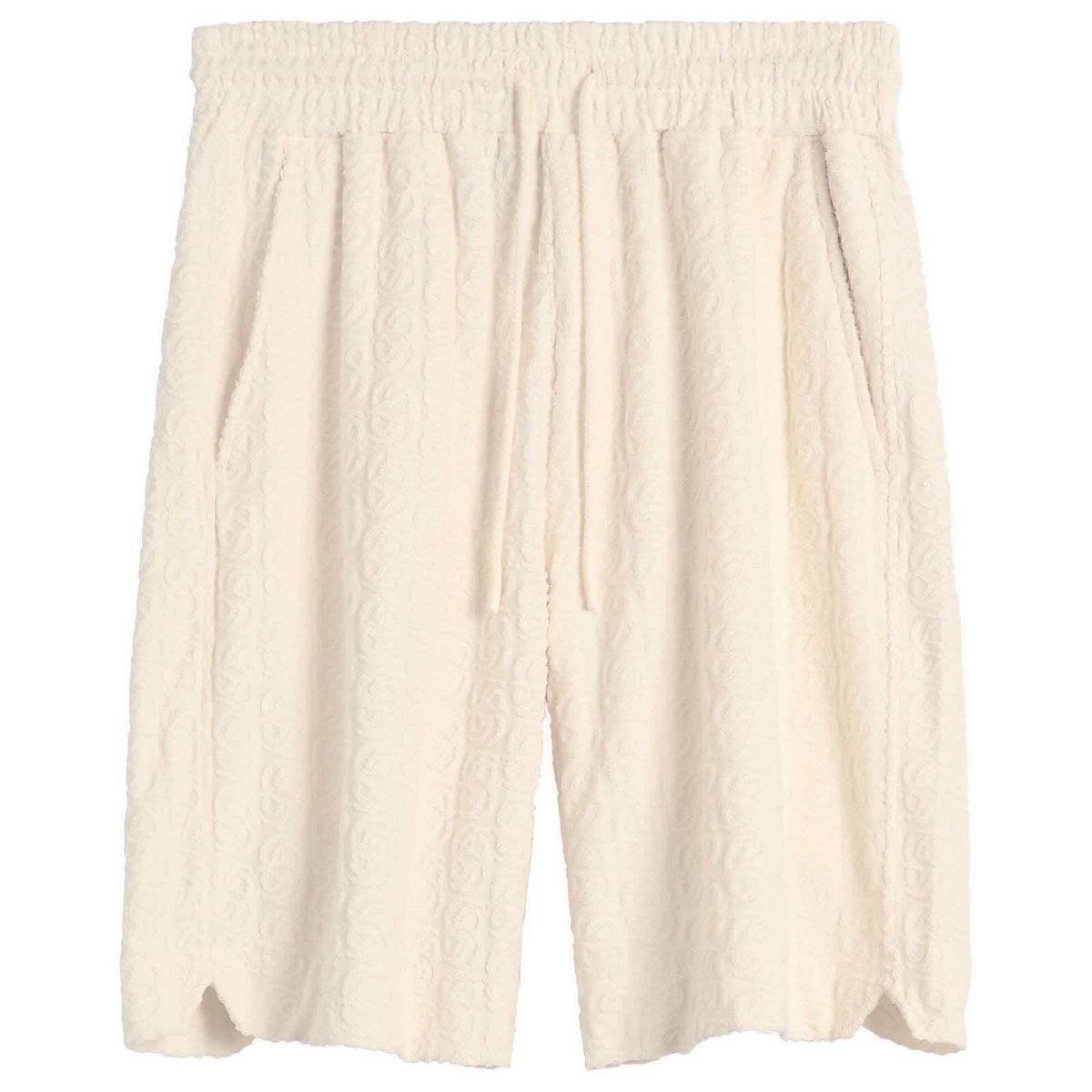 Drôle de Monsieur Men's Monogramme Towelling Shorts in Off White