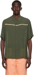 Dries Van Noten Green Semi-Sheer Shirt