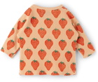 Bobo Choses Baby Pink Strawberry All-Over Long Sleeve T-Shirt