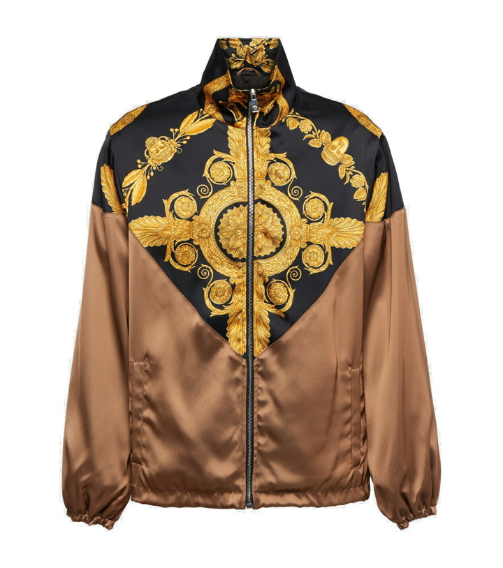 Photo: Versace - Maschera Baroque satin bomber jacket