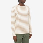 Armor-Lux Men's Long Sleeve Classic Stripe T-Shirt in Natural/Mouflon