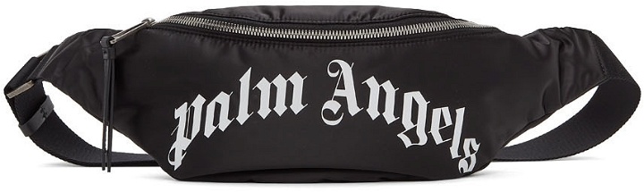 Photo: Palm Angels Black Curved Logo Belt Bag