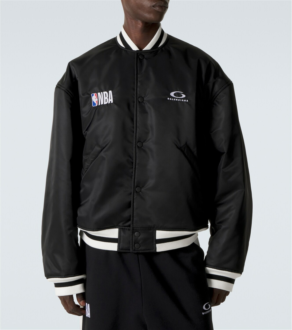 Balenciaga x NBA logo satin bomber jacket