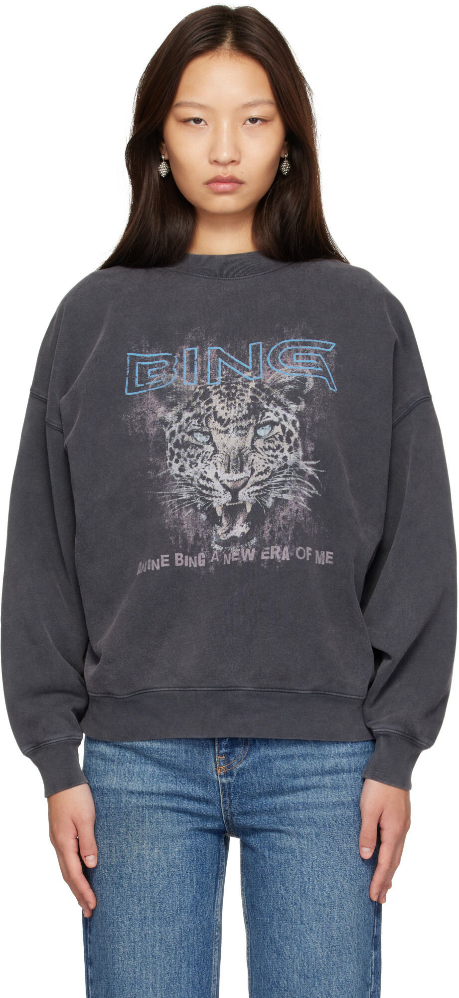 ANINE BING Gray Miles Leo Muse Sweatshirt