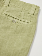 120% - Garment-Dyed Linen Bermuda Shorts - Green