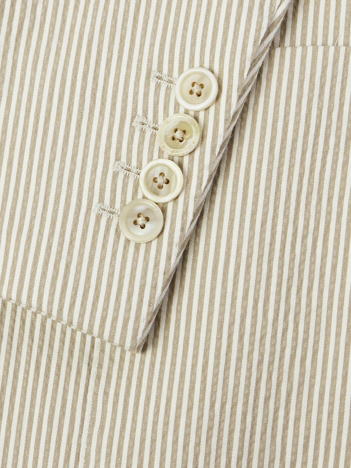 Kingsman - Striped Cotton-Blend Seersucker Blazer - White