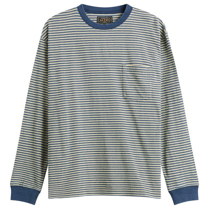 Photo: Beams Plus Men's Stripe Long Sleeve T-Shirt in Yellow