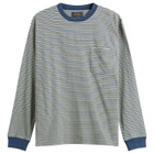 Beams Plus Men's Stripe Long Sleeve T-Shirt in Yellow