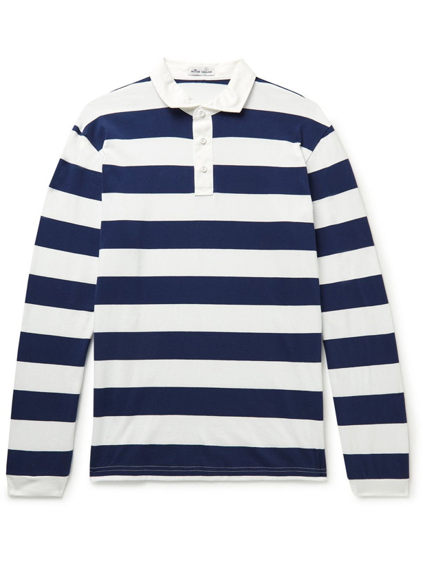 Photo: Peter Millar - Vertigo Striped Stretch-Pima Cotton-Jersey Polo Shirt - Blue