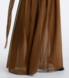 De La Vali Cruz draped chiffon maxi dress