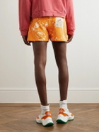 Liberal Youth Ministry - Straight-Leg Distressed Bleached Cotton-Jersey Shorts - Orange