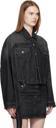 Jean Paul Gaultier Black Oversized Strap Denim Jacket