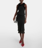 The Attico Faux fur-trimmed midi dress