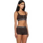Versace Brown Cotton Rib Bra
