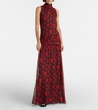 McQueen Skull silk maxi dress