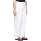 Dries Van Noten White Denim Wide-Leg Jeans