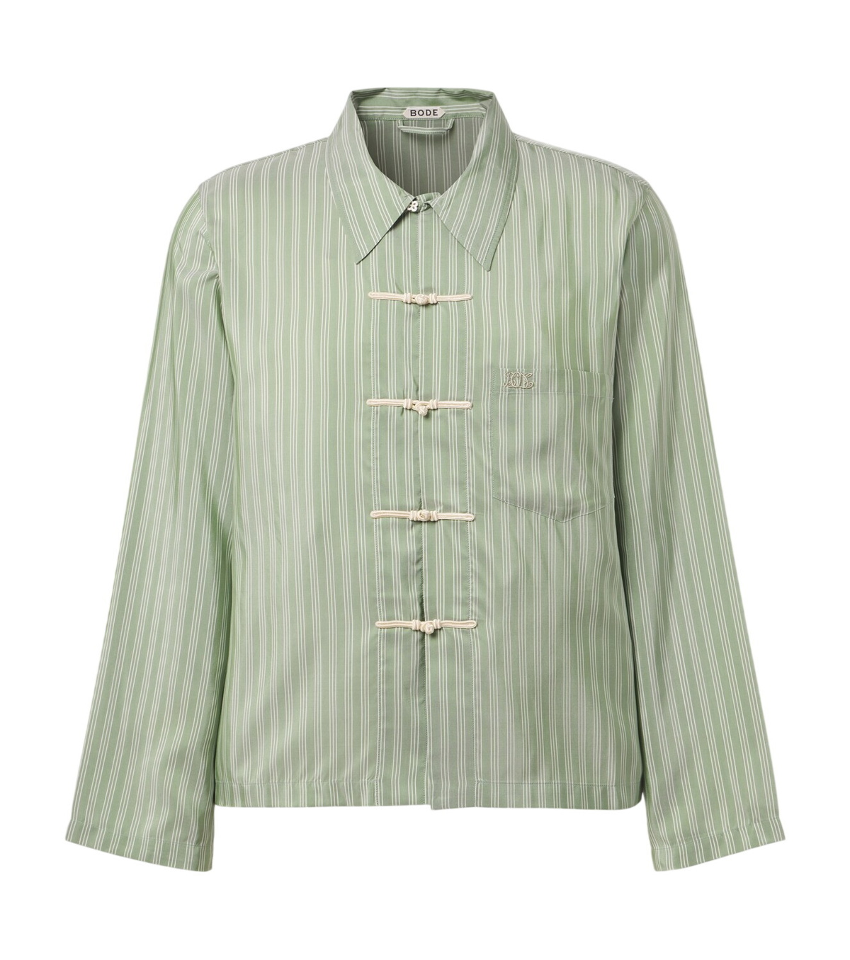 Bode Off-White Embroidered Morning Glory Shirt Bode