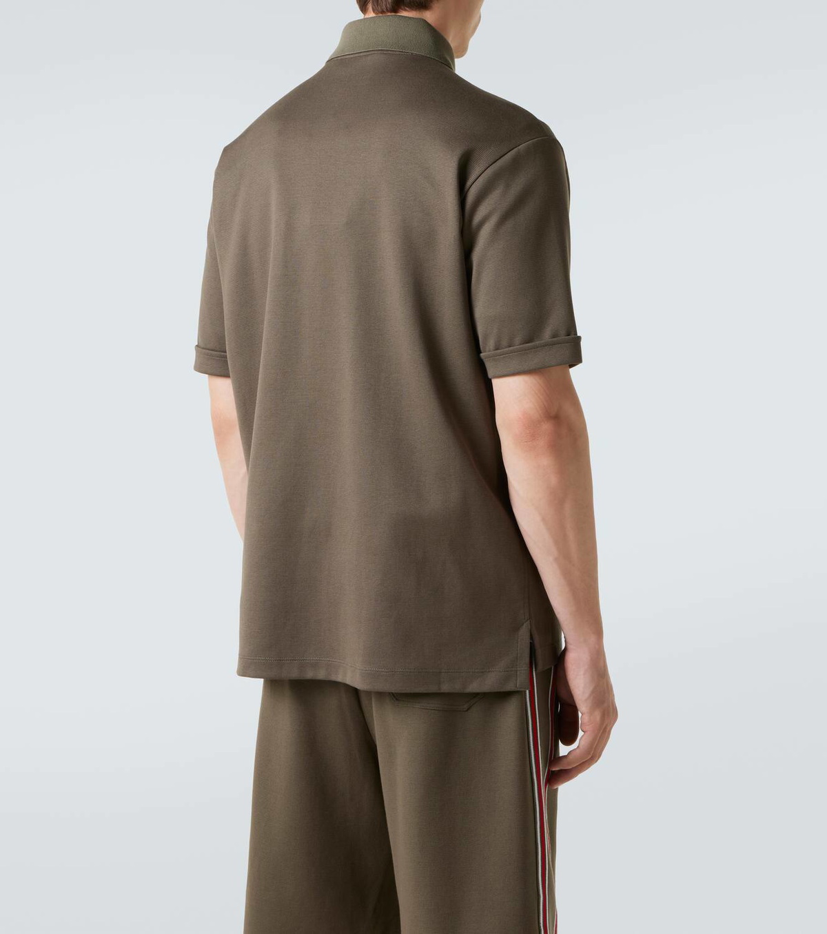 Gucci Logo Web Stripe cotton piqué polo shirt