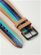 laCalifornienne - Aquatica Striped Leather Watch Strap - Blue