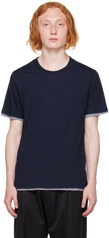 Photo: Vince Navy Double Layer T-Shirt