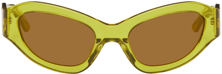 Photo: Eckhaus Latta SSENSE Exclusive Yellow 'The Bug' Sunglasses