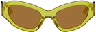 Eckhaus Latta SSENSE Exclusive Yellow 'The Bug' Sunglasses