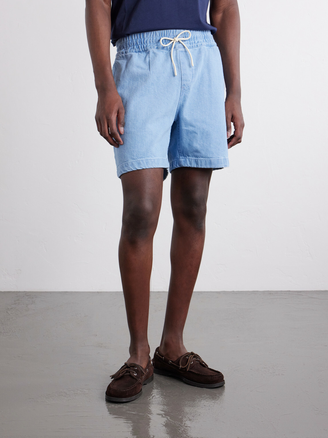 Portuguese Flannel - Straight-Leg Denim Drawstring Shorts - Blue