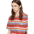 Missoni Red and Multicolor Striped Logo T-Shirt