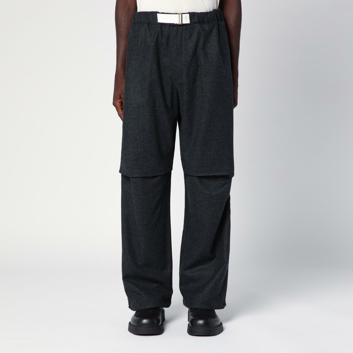 DARKPARK Dark Grey Track Pants In Wool